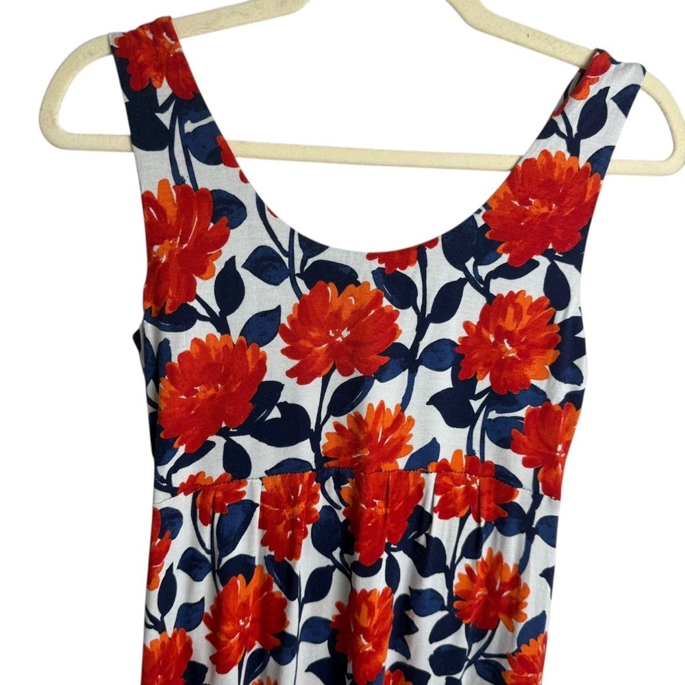 Garnet Hill Floral Print Sleeveless V Neck Dress Midi Length Size XS Sundress - Picture 7 of 9